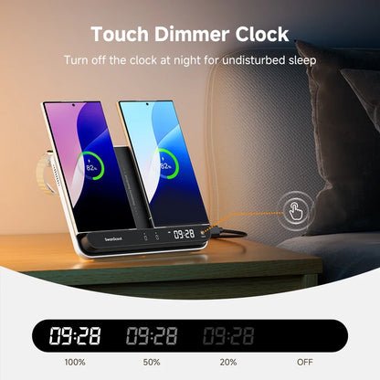Royallure Dual Wireless Charger for Samsung Galaxy S25 S24 S23 Z Flip 7 Z Fold 7 – Fast Charging Station for Phones and Watches 2