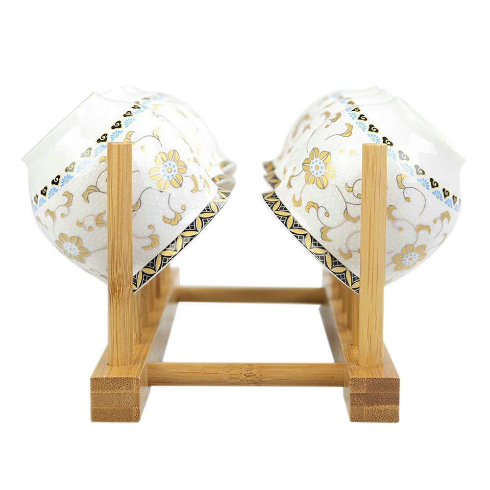 Royallure Eco-Friendly Bamboo Dish Drying Rack, Compact Dish Drainer for Small Kitchens 5