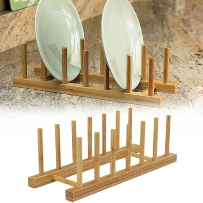 Royallure Eco-Friendly Bamboo Dish Drying Rack, Compact Dish Drainer for Small Kitchens 7