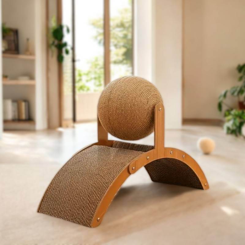 Royallure Eco-Friendly Cat Scratching Post with Spinning Sisal Ball – Durable Cat Scratcher for Indoor Play 0
