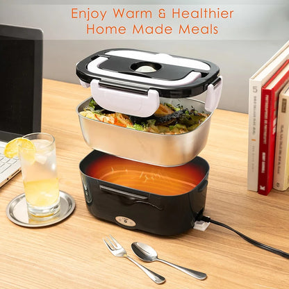 Royallure Electric Lunch Box Warmer, 1.5L Self Heating Food Container for Home & Car 2