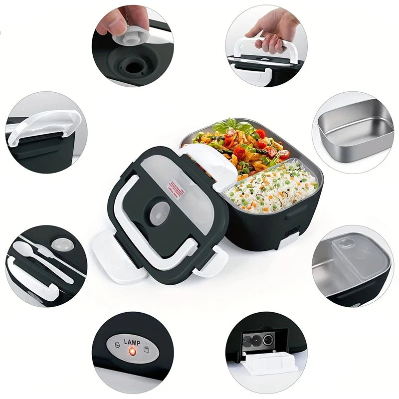 Royallure Electric Lunch Box Warmer, 1.5L Self Heating Food Container for Home & Car 3