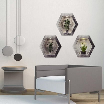 Royallure Elegant PVC Wall Decals for Home Decor, Modern Potted Plant Design 3