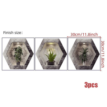 Royallure Elegant PVC Wall Decals for Home Decor, Modern Potted Plant Design 7