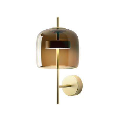 Royallure Elegant Wall Lamp with Smoked Glass Shade and Brass Finish 0