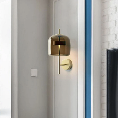 Royallure Elegant Wall Lamp with Smoked Glass Shade and Brass Finish 5