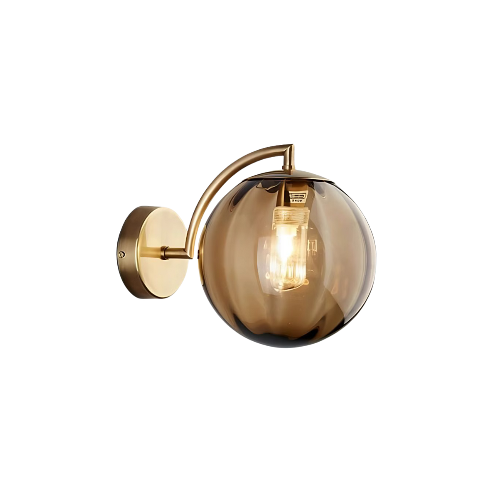 Royallure Elegant Wall Sconce Lighting with Hand-Blown Glass Globe and Brass Finish 0