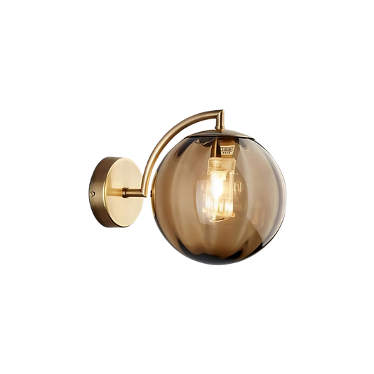 Royallure Elegant Wall Sconce Lighting with Hand-Blown Glass Globe and Brass Finish 0