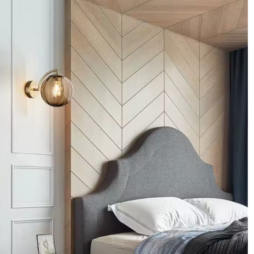 Royallure Elegant Wall Sconce Lighting with Hand-Blown Glass Globe and Brass Finish 1