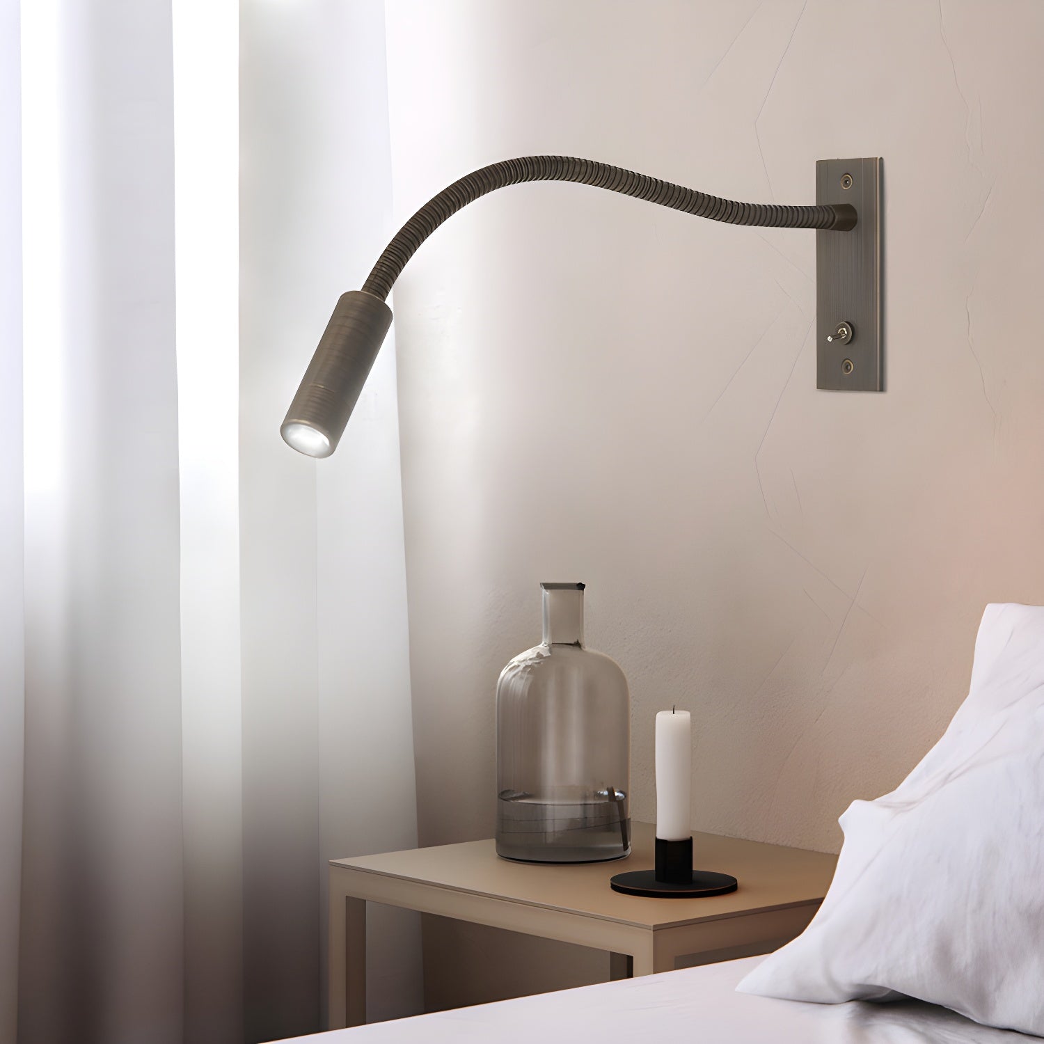 Royallure Flexible Gooseneck Wall Lamp, Adjustable LED Wall Light for Reading 3