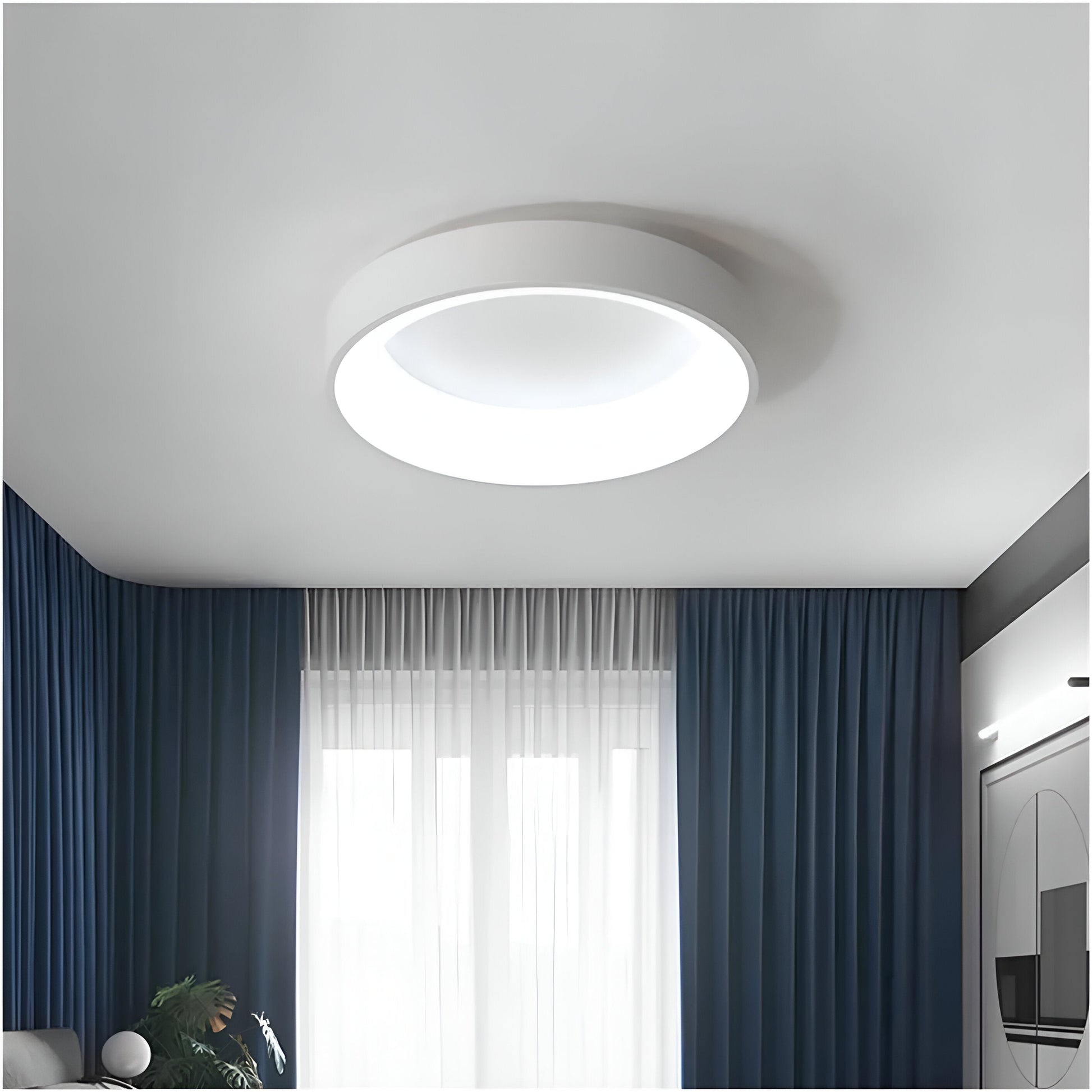 Royallure Flush Mount Ceiling Light, Modern Nordic Ring Design, Warm White LED 3000K 8