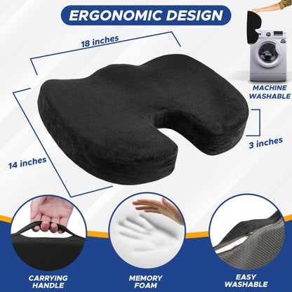 Royallure Gel Memory Foam Seat Cushion for Sciatica Relief – Ergonomic, Anti-Slip, Portable Design for Ultimate Comfort 2