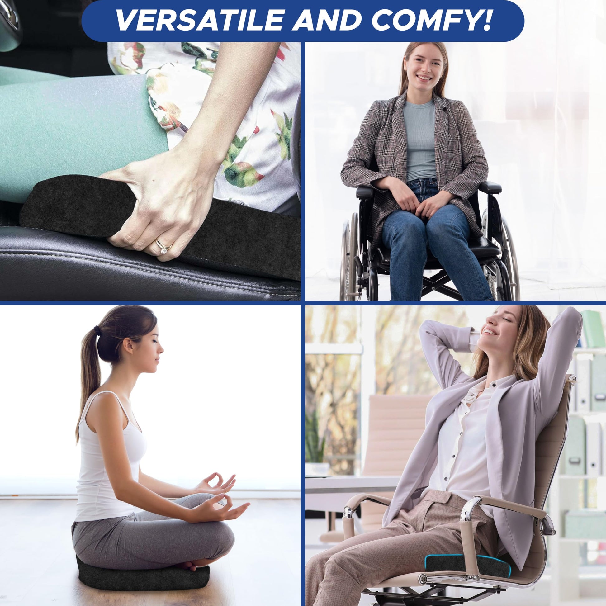 Royallure Gel Memory Foam Seat Cushion for Sciatica Relief – Ergonomic, Anti-Slip, Portable Design for Ultimate Comfort 5