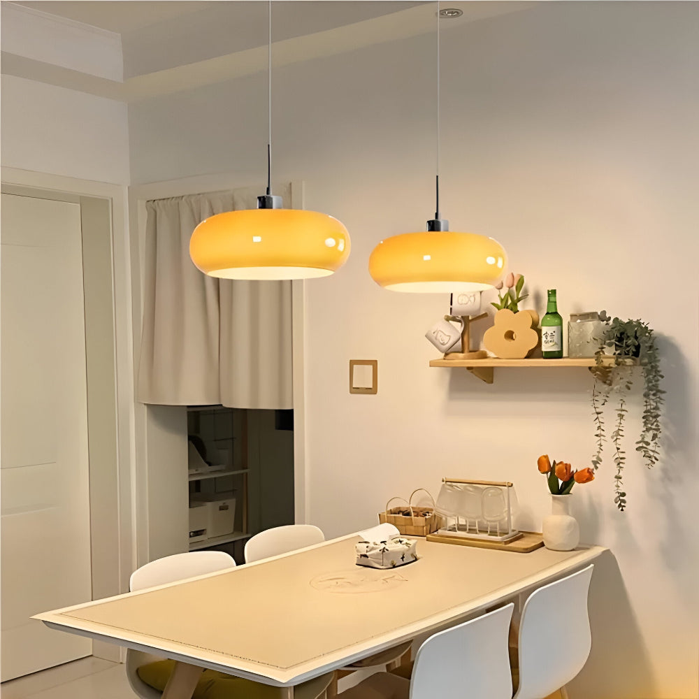 Royallure Glass Pendant Light, Modern Bauhaus Kitchen Pendant Lighting Fixture 8