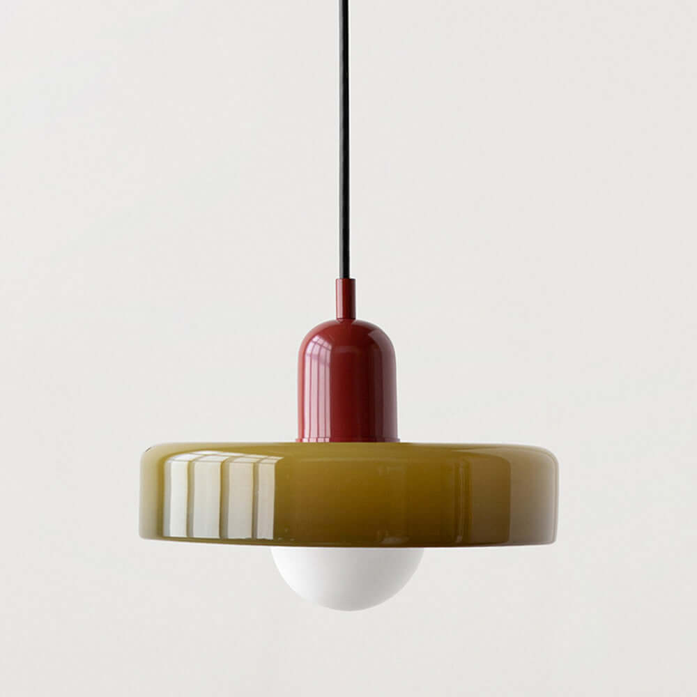 Royallure Glass Pendant Light – Modern Bauhaus Kitchen Pendant Lighting with Colorful Glass and Adjustable Suspension 0