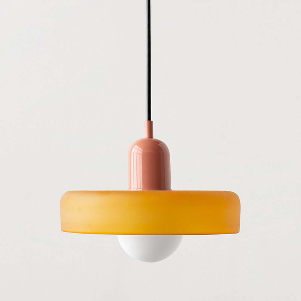 Royallure Glass Pendant Light – Modern Bauhaus Kitchen Pendant Lighting with Colorful Glass and Adjustable Suspension 15