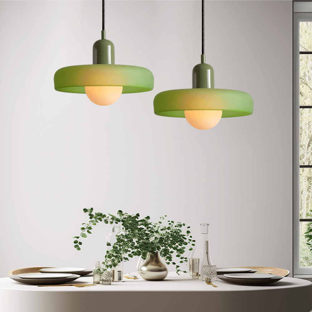 Royallure Glass Pendant Light – Modern Bauhaus Kitchen Pendant Lighting with Colorful Glass and Adjustable Suspension 17