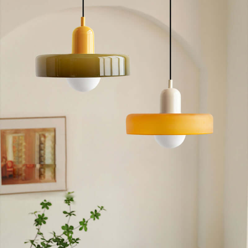 Royallure Glass Pendant Light – Modern Bauhaus Kitchen Pendant Lighting with Colorful Glass and Adjustable Suspension 19
