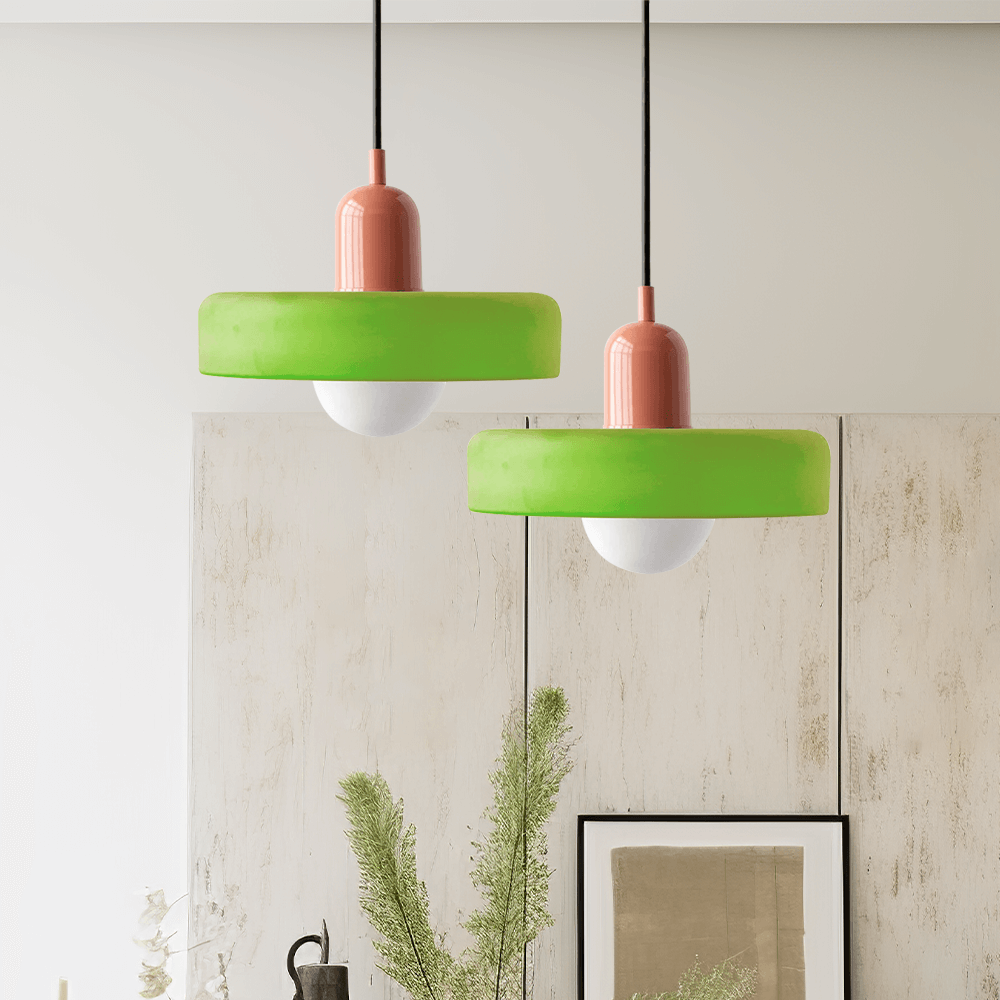 Royallure Glass Pendant Light – Modern Bauhaus Kitchen Pendant Lighting with Colorful Glass and Adjustable Suspension 24