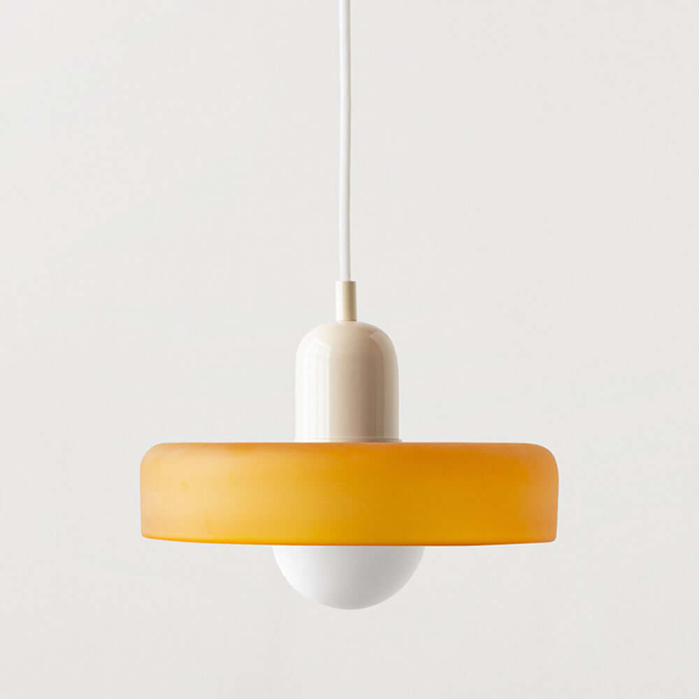 Royallure Glass Pendant Light – Modern Bauhaus Kitchen Pendant Lighting with Colorful Glass and Adjustable Suspension 27