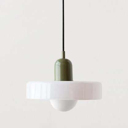 Royallure Glass Pendant Light – Modern Bauhaus Kitchen Pendant Lighting with Colorful Glass and Adjustable Suspension 30