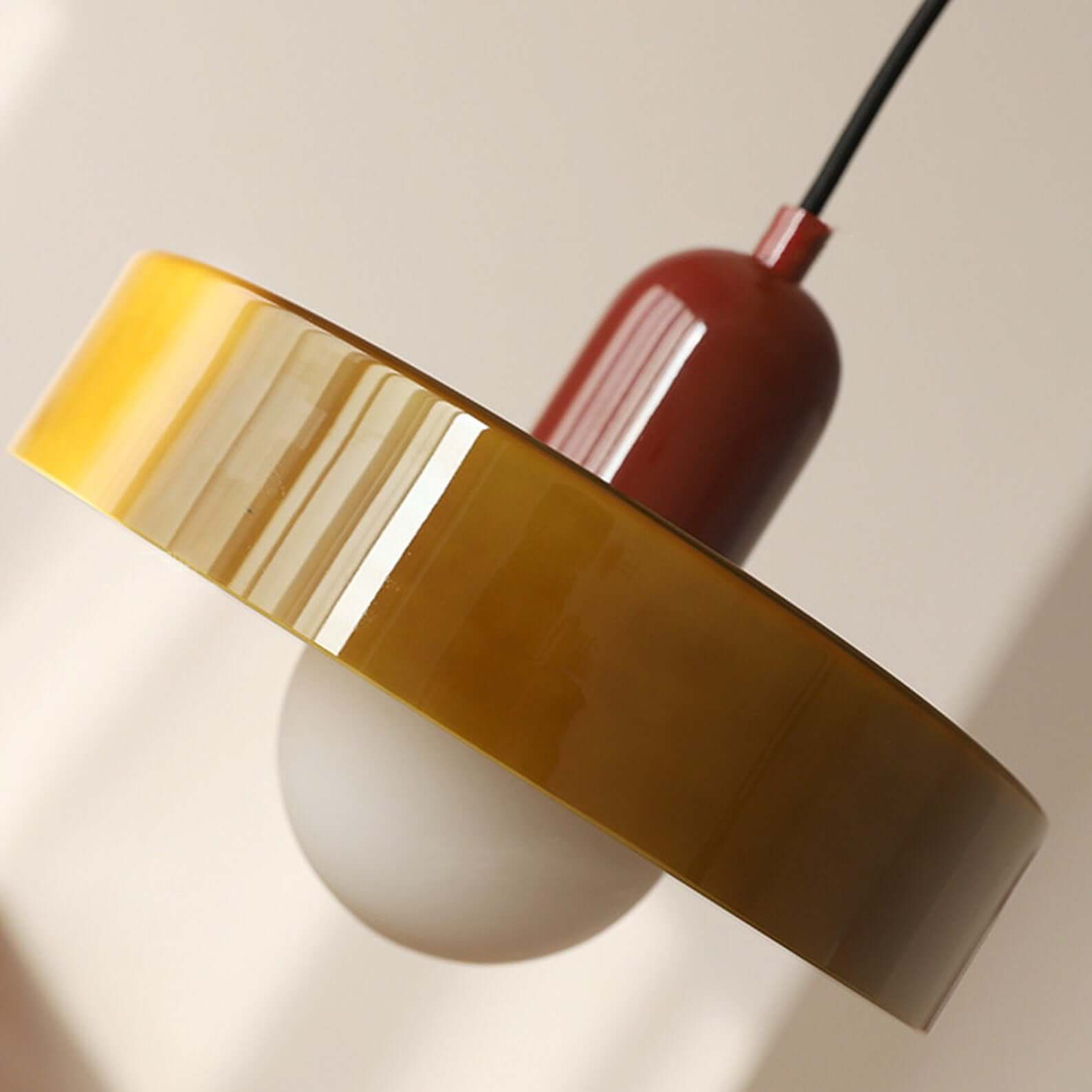 Royallure Glass Pendant Light – Modern Bauhaus Kitchen Pendant Lighting with Colorful Glass and Adjustable Suspension 4
