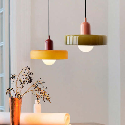 Royallure Glass Pendant Light – Modern Bauhaus Kitchen Pendant Lighting with Colorful Glass and Adjustable Suspension 6