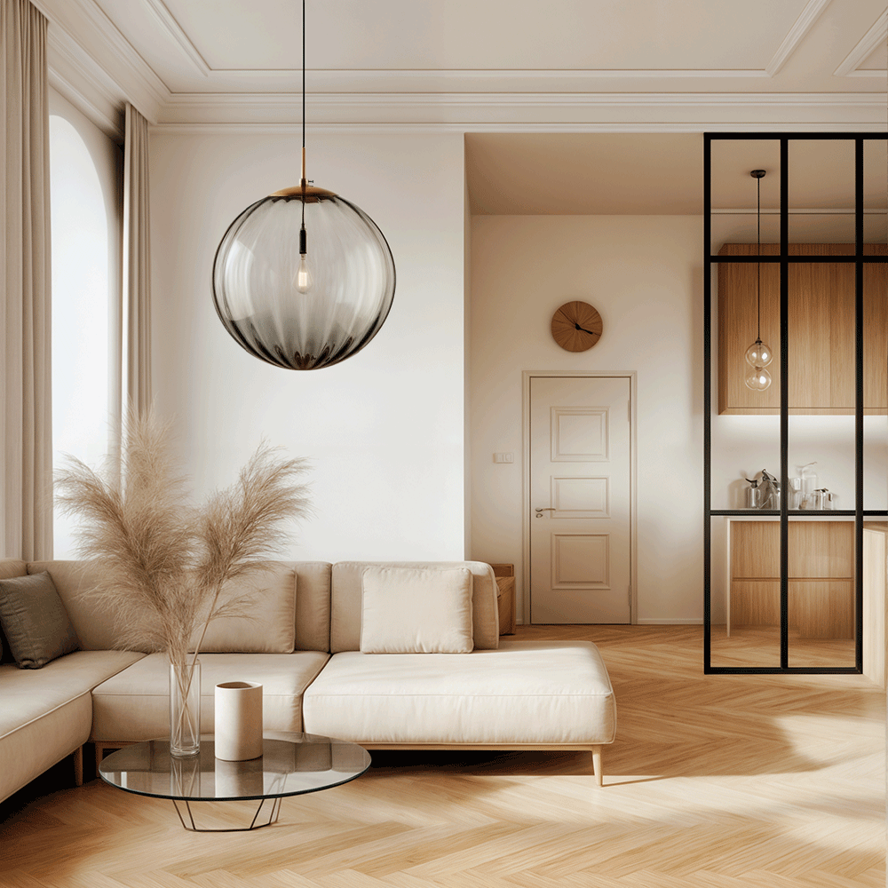 Royallure Glass Pendant Light, Modern Kitchen Pendant Lighting for Cozy Home Decor 3