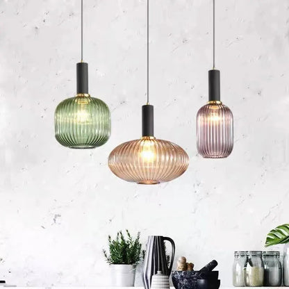Royallure Glass Pendant Light, Nordic Retro Design for Kitchen Pendant Lighting, E27 Compatible 7