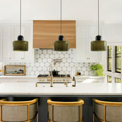 Royallure Glass Pendant Light for Kitchen Island, E27 Socket Modern Hanging Lights 2