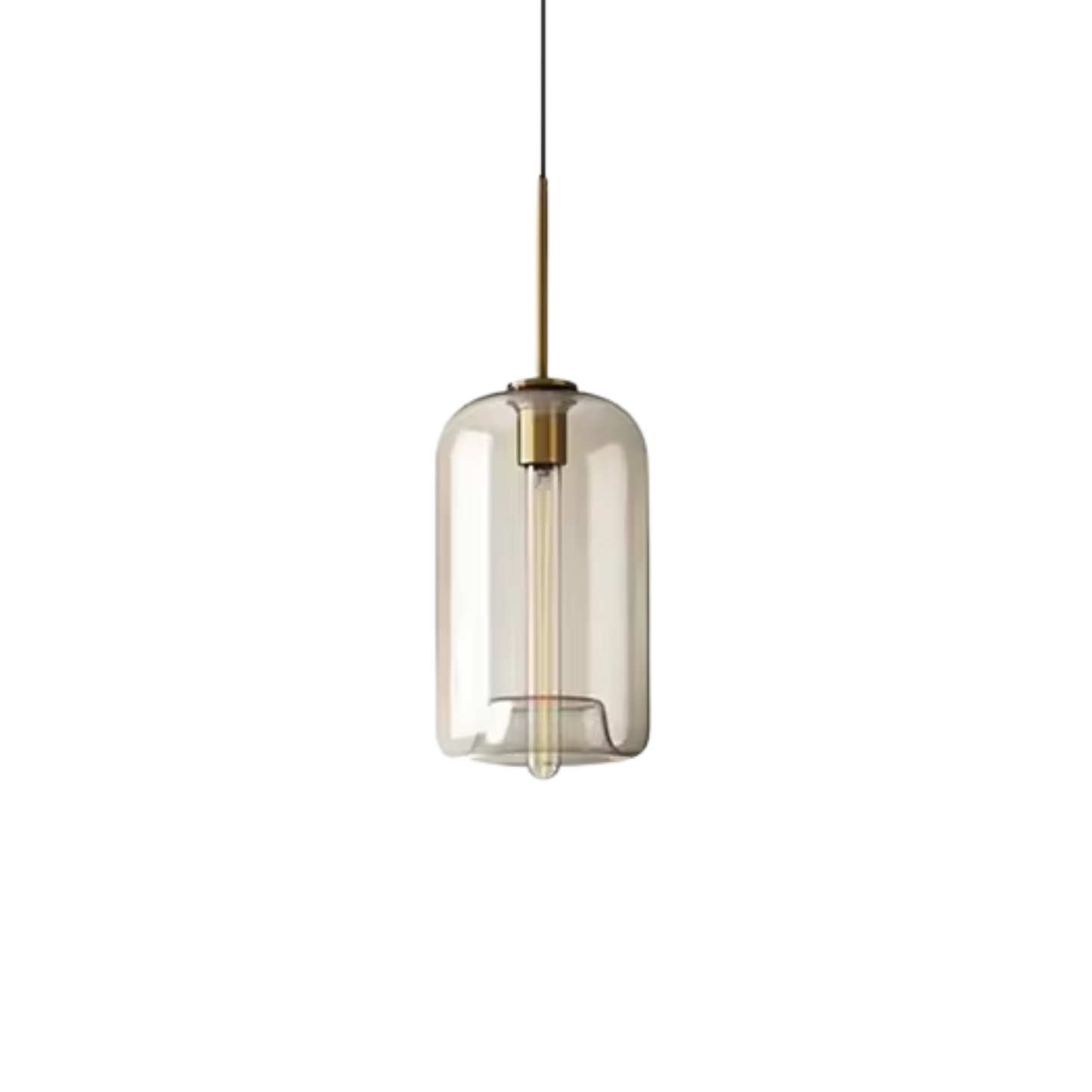 Royallure Glass Pendant Light with Hand-Blown Amber Shade for Kitchen Island 0