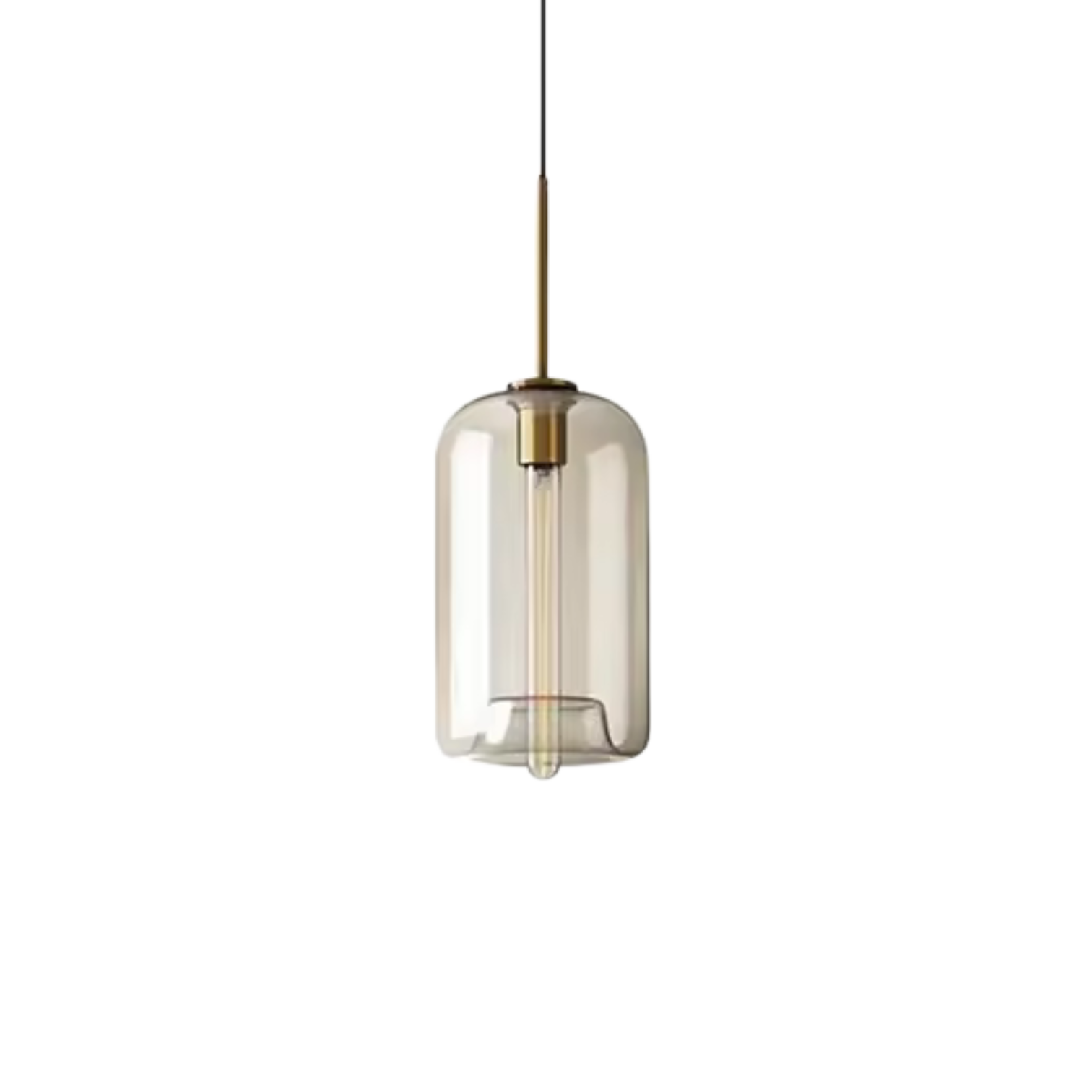 Royallure Glass Pendant Light with Hand-Blown Amber Shade for Kitchen Island 0