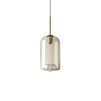 Royallure Glass Pendant Light with Hand-Blown Amber Shade for Kitchen Island 0