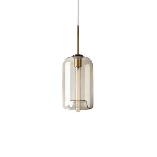 Royallure Glass Pendant Light with Hand-Blown Amber Shade for Kitchen Island 0