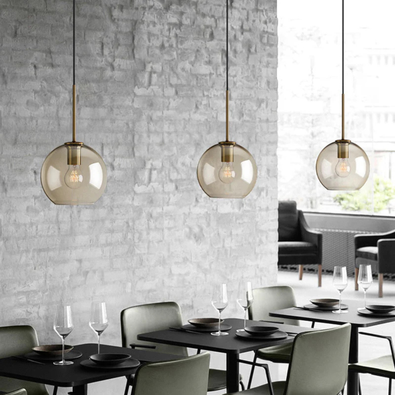 Royallure Glass Pendant Lighting with Brushed Gold Accents for Modern Kitchens 5