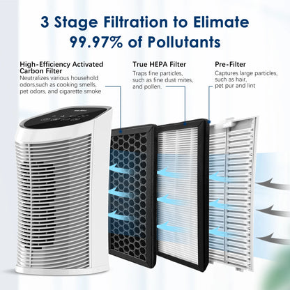 Royallure HEPA Air Purifier for Home with Ionizer, 99.97% Particle Removal, Compact Design 1