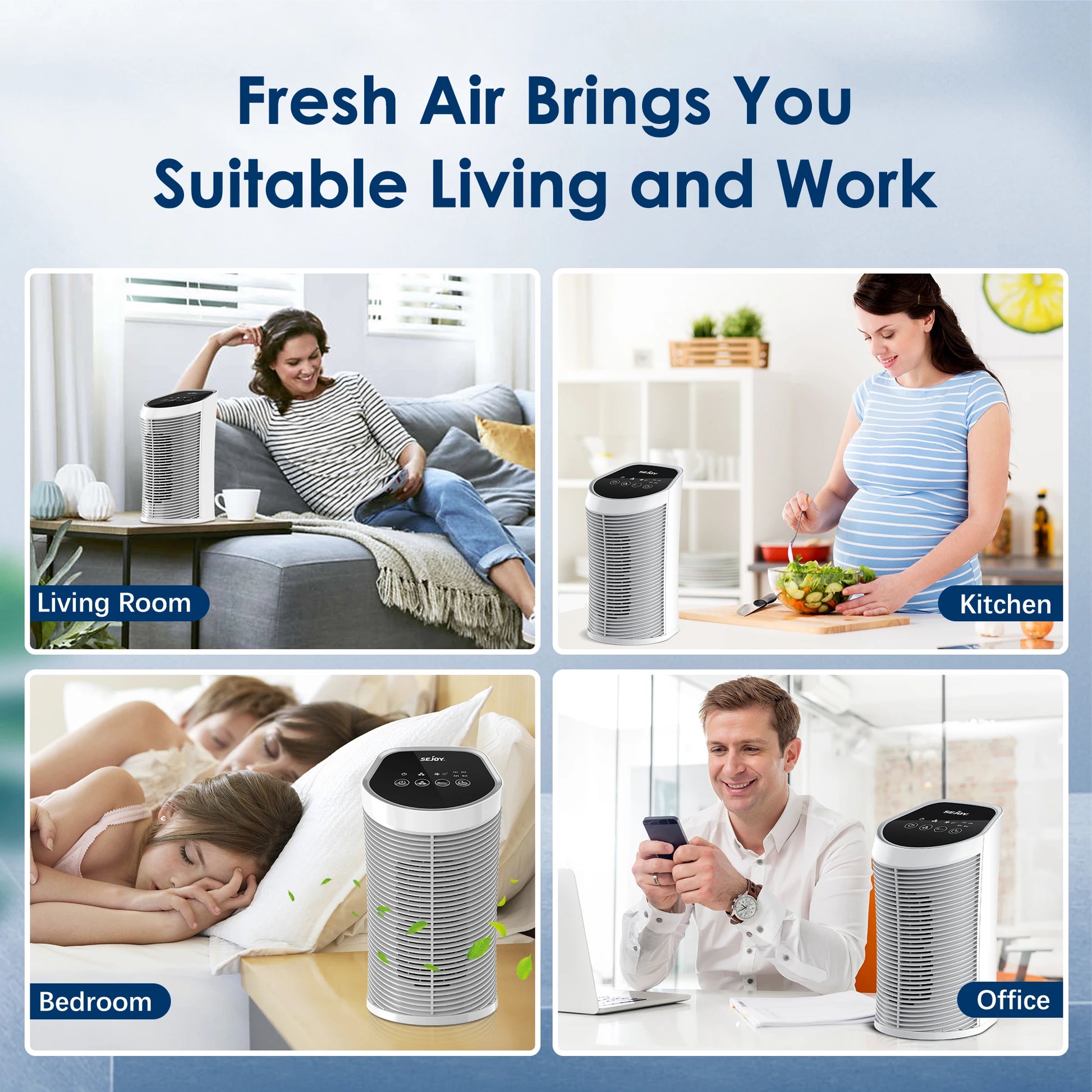 Royallure HEPA Air Purifier for Home with Ionizer, 99.97% Particle Removal, Compact Design 5