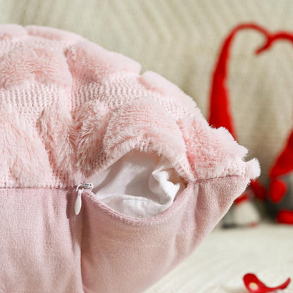 Royallure Heart Throw Pillow Covers Set of 2, Soft Faux Fur Decorative Couch Pillows 4