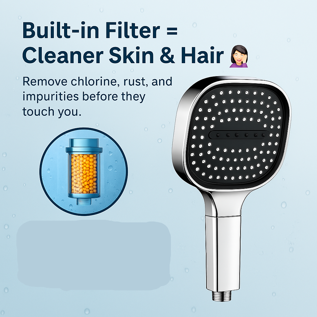 Royallure High-Pressure Shower Head with Turbo Boost & Filtered Rainfall Spray 4