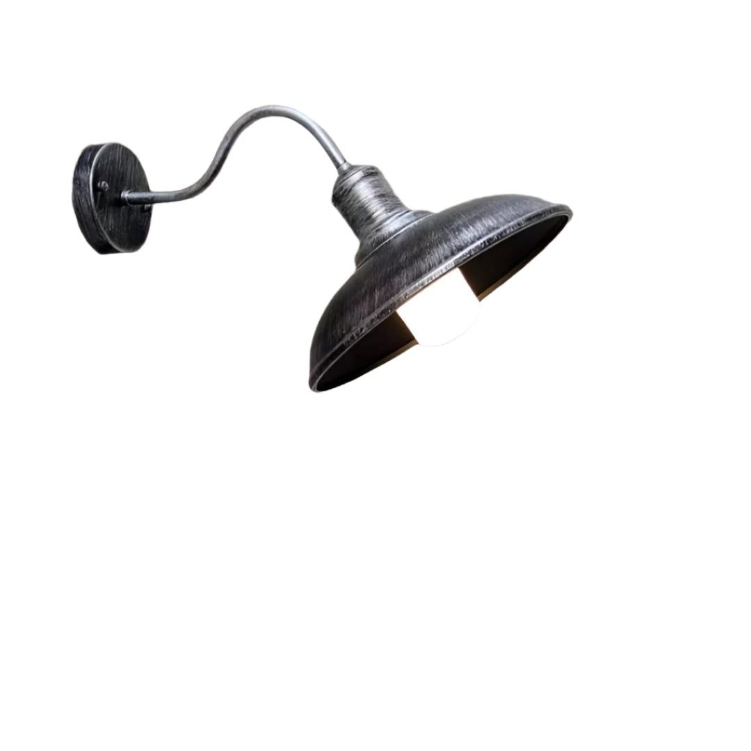 Royallure Industrial Bowl Shaped Iron Outdoor Wall Light with Gooseneck Design 10