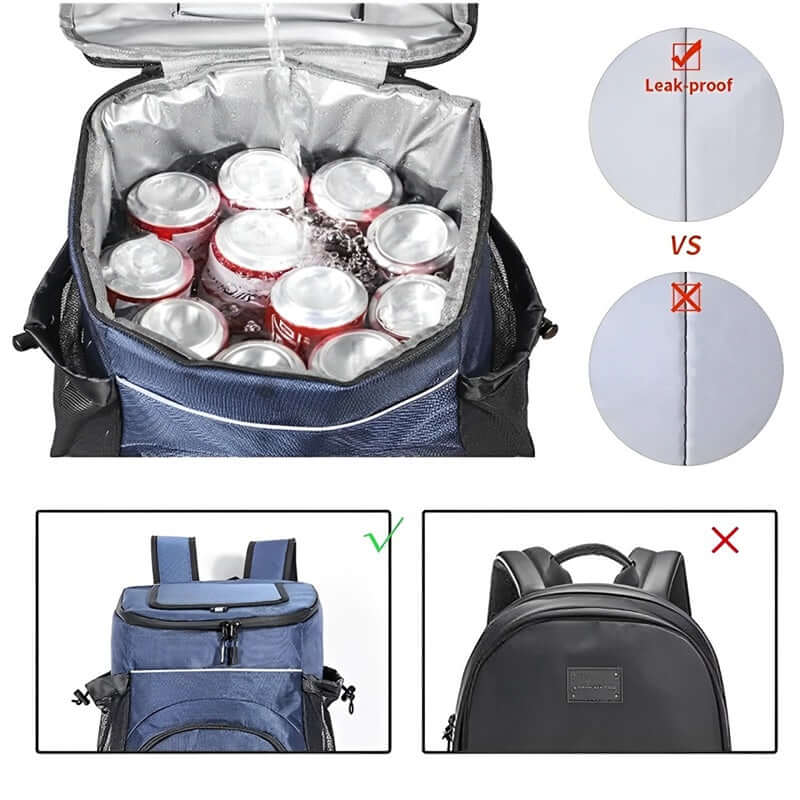 Royallure Insulated Backpack Cooler Bag – 33L Soft Sided Cooler for Outdoor Adventures, Leakproof Design, Comfortable Carry 2