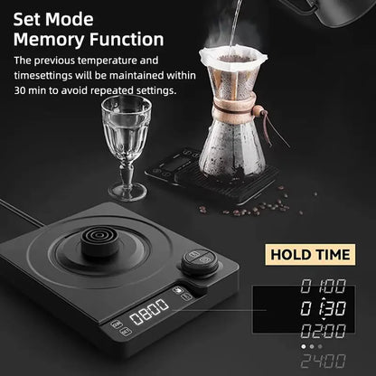 Royallure Intelligent Temperature Control Stainless Steel Coffee Pot – Electric Heating, 1.2L Capacity, Fine-Mouthed Spout 3