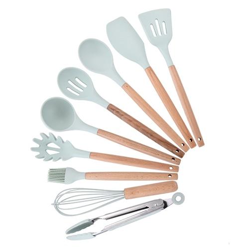 Royallure Kitchen Utensil Set - Heat Resistant Silicone Cooking Tools with Wooden Handles 0