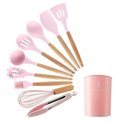 Royallure Kitchen Utensil Set - Heat Resistant Silicone Cooking Tools with Wooden Handles 16