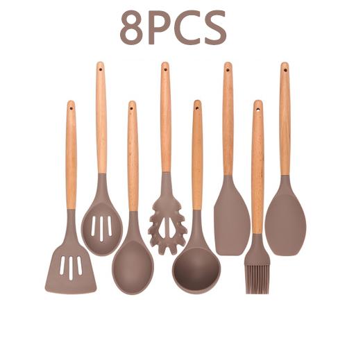 Royallure Kitchen Utensil Set - Heat Resistant Silicone Cooking Tools with Wooden Handles 17