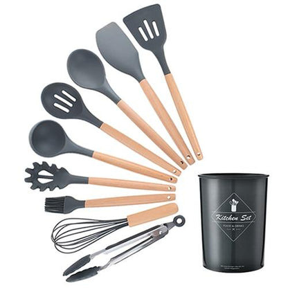 Royallure Kitchen Utensil Set - Heat Resistant Silicone Cooking Tools with Wooden Handles 19