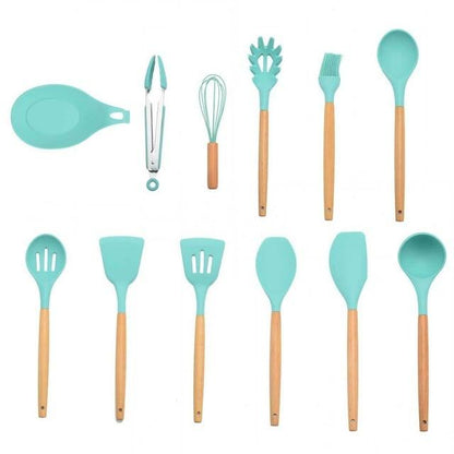 Royallure Kitchen Utensil Set - Heat Resistant Silicone Cooking Tools with Wooden Handles 20