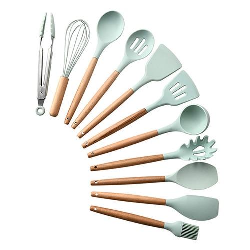 Royallure Kitchen Utensil Set - Heat Resistant Silicone Cooking Tools with Wooden Handles 21