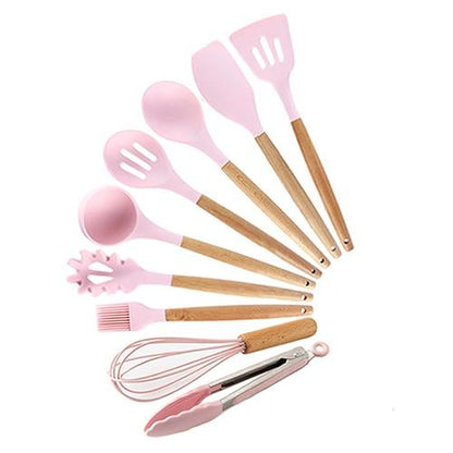 Royallure Kitchen Utensil Set - Heat Resistant Silicone Cooking Tools with Wooden Handles 22