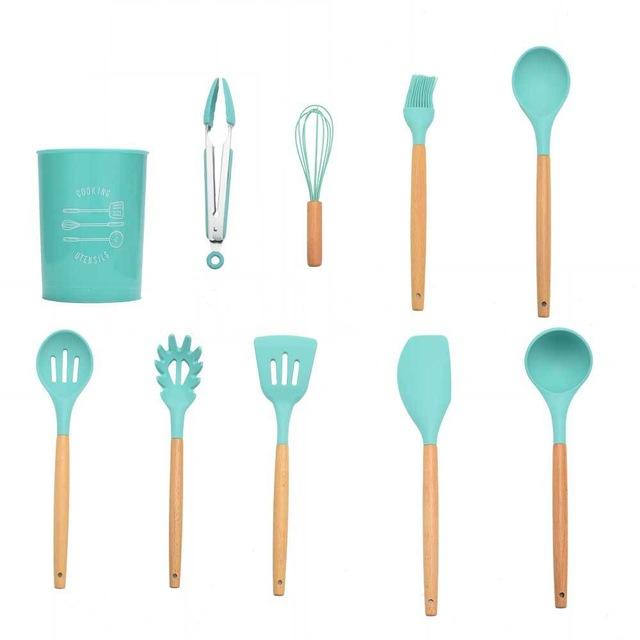 Royallure Kitchen Utensil Set - Heat Resistant Silicone Cooking Tools with Wooden Handles 23